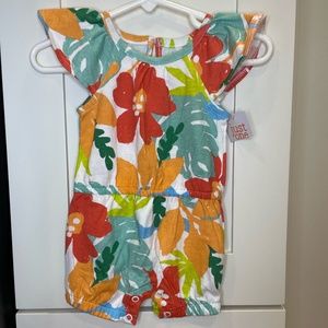 Carter's Just One You Tropical Floral Multi Color Romper 3 mos. NWT